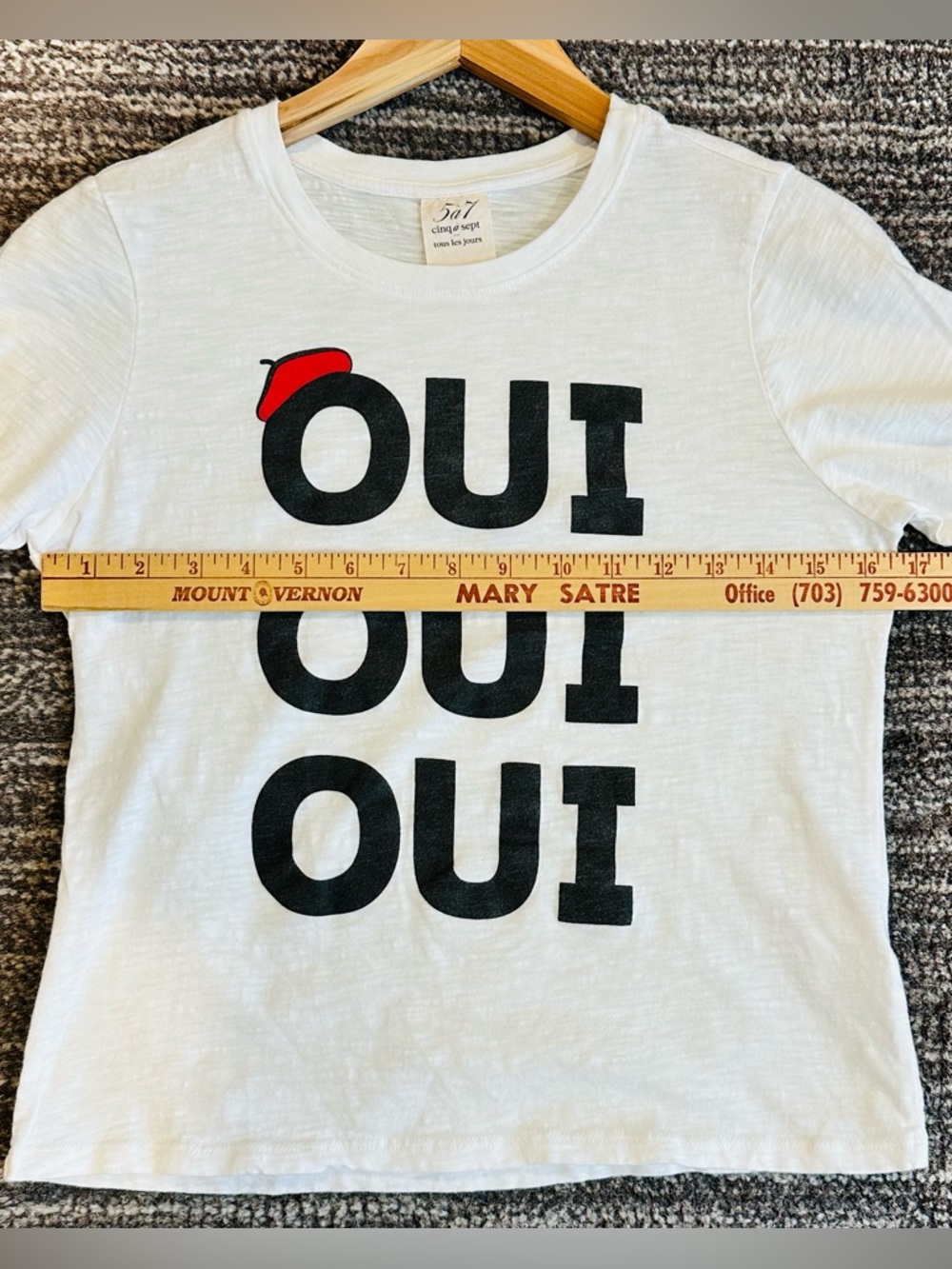 Cinq à Sept Tous Les Jours Graphic Baby T-shirt Size Small Oui Oui Oui White - Picture 9 of 12